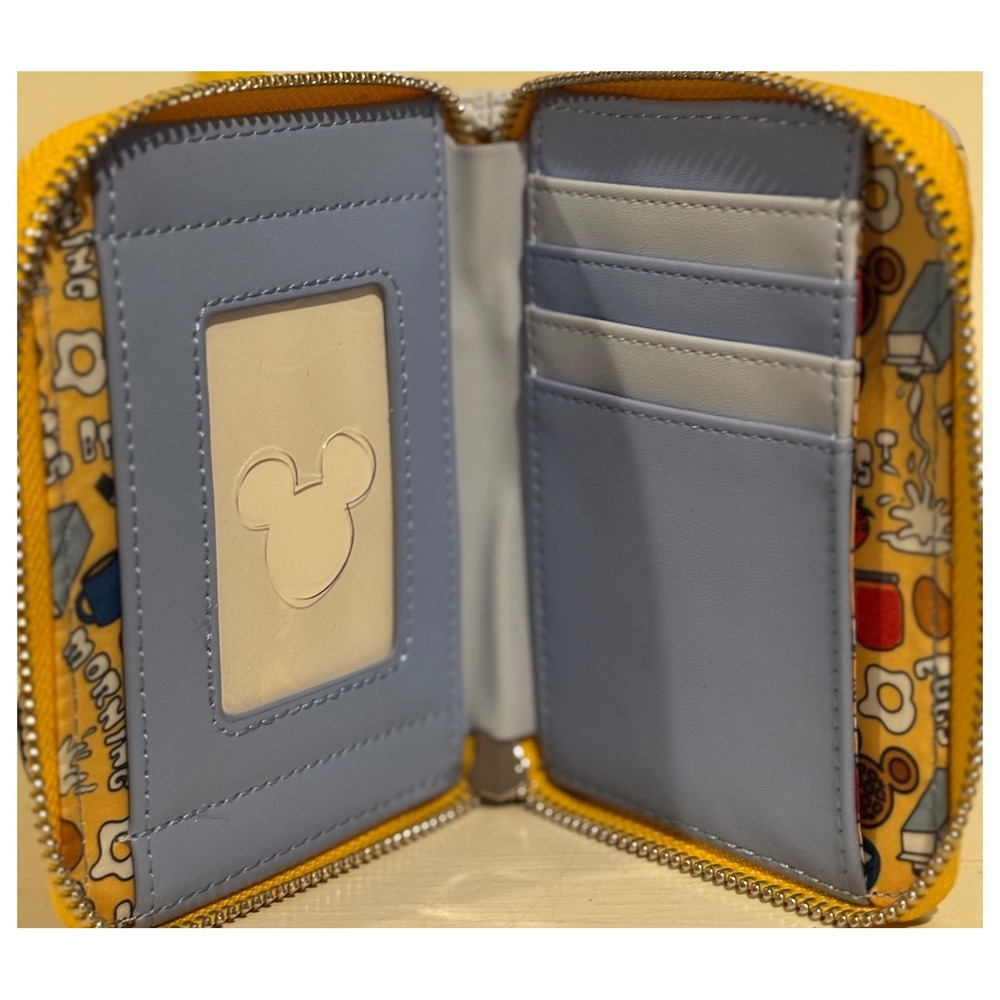 Loungefly Disney Mickey Waffle Scented Wallet Blue Yellow New With Tags - Picture 6 of 8